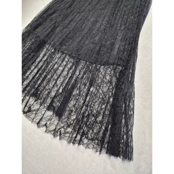 Boho Dark Academia Feminine Quiet Luxury Cowgirlcore Lace pleated sz L #2154 - Picture 3 of 4